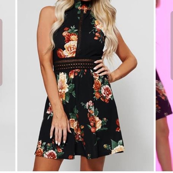NanaMacs Dresses & Skirts - Floral dress with crochet center